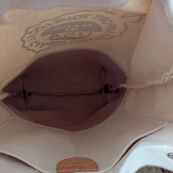 Fleabags Tote Bag with Leather Handles Red and White Handmade in Brooklyn Rare - Picture 4 of 10